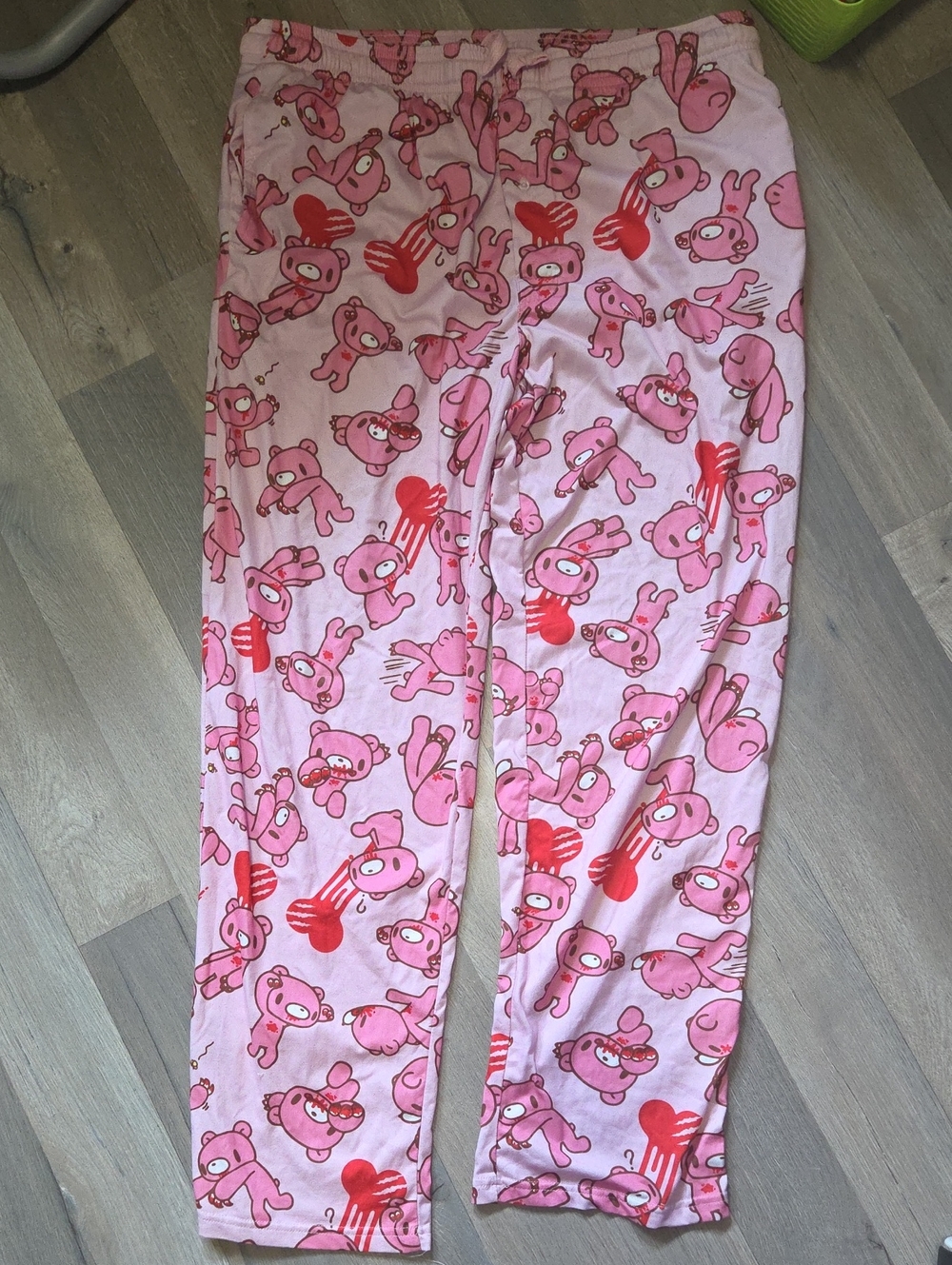 LAST CHANCE Mens Gloomy Bear XL Tall Pink Cartoon Bear Sleep Pants